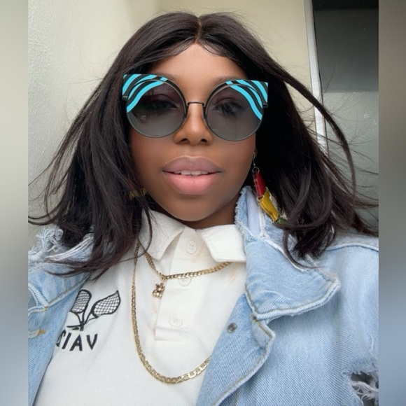 New - 💯 Auth Fendi Hypnoshine Blue-Aqua Gradient Round Sunglasses FF 0215/S 00… - Picture 4 of 17